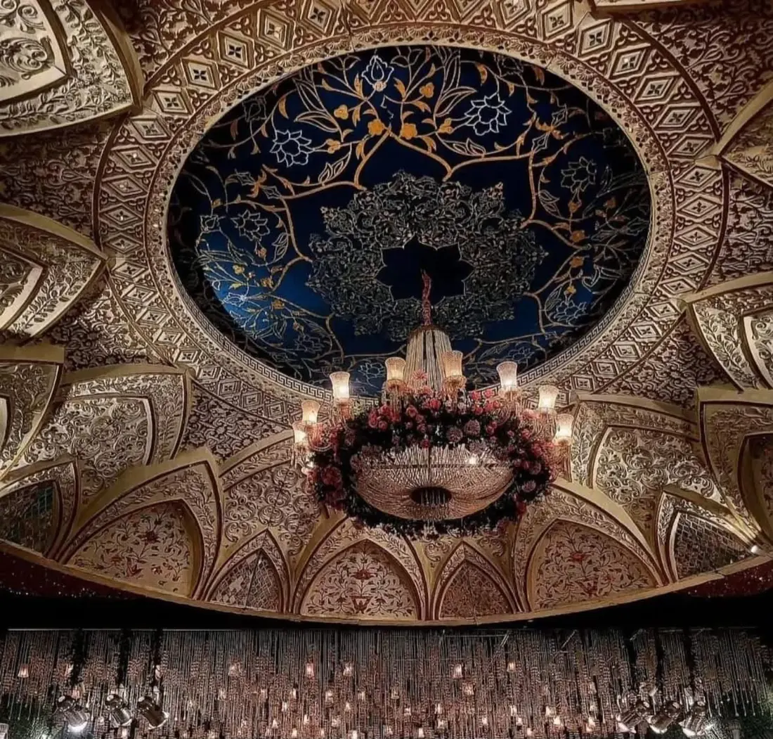 Hand-painted Mughal dome ceiling by Events by OT